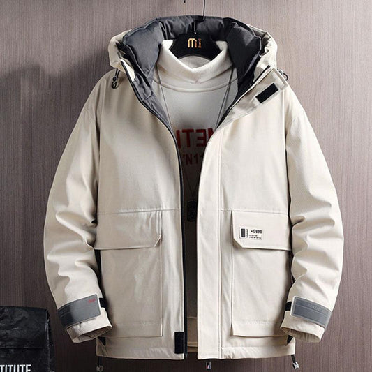 Men's Winter Padded Jacket with Hood Thickened Warmth Trend Loose and Versatile Down Padded Jacket Men's Clothing