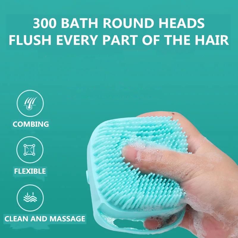 Pet Bath Brush Dog Bath Artifact Shampoo Bath Liquid Storage Cup Silicone Cat Puppy Bath Brush Pet Cat Dog Grooming Comb Hair Removal Massage Brush