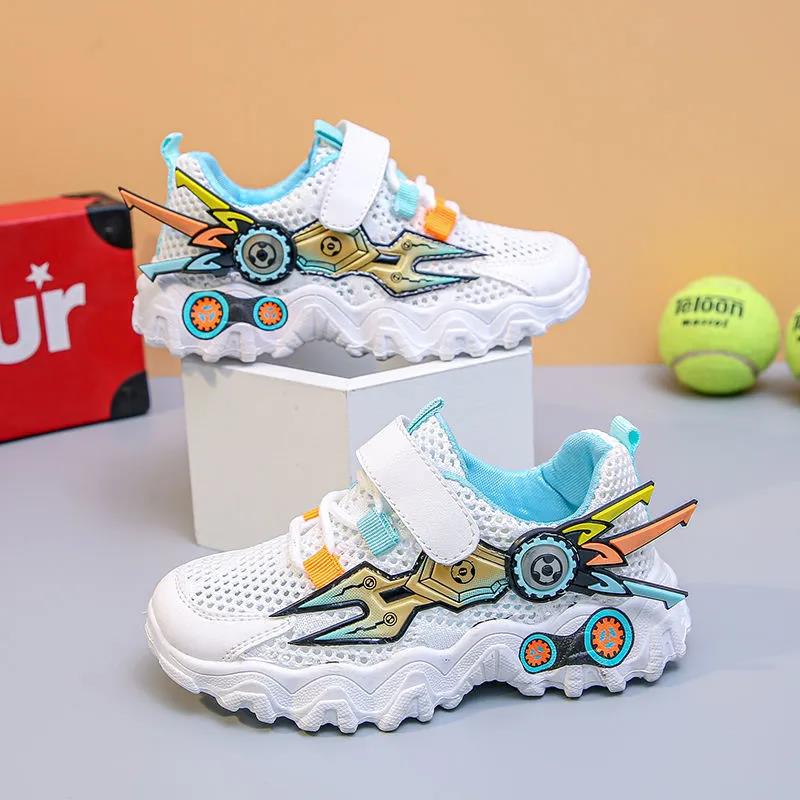 Spring and Summer Wave Bottom Children's Sneakers Casual Net Shoes Children's Sports Shoes Breathable Cartoon Children's Shoes