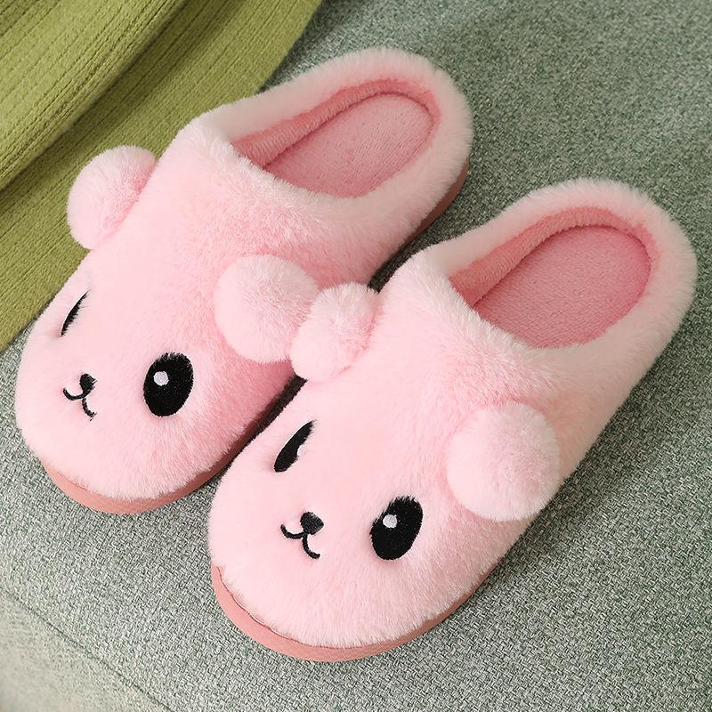 Autumn and Winter Pure Cotton Slippers Indoor Non-slip Soft-soled Shoes Warm Simple Plush Cotton Shoes