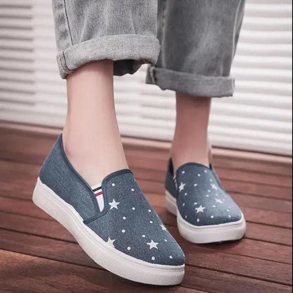 Old Beijing Cloth Shoes Women's One-foot Flat Soft Sole Single Shoes Breathable Canvas Shoes