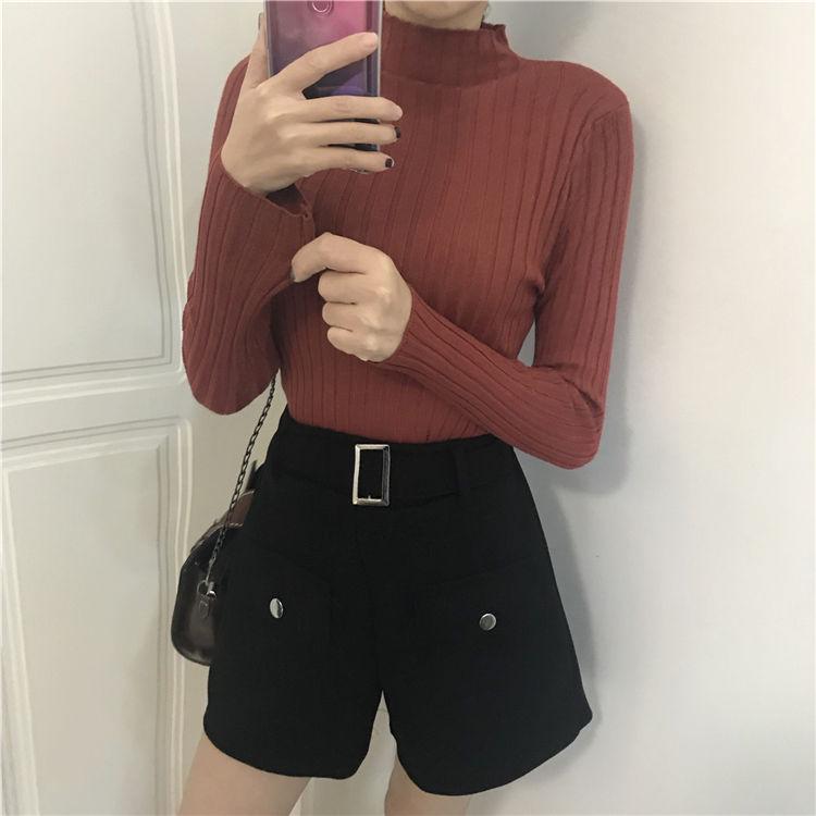 Winter Thickened Sweater Sweater Women's Thickened Slim Slim Turtleneck Bottoming Shirt Top