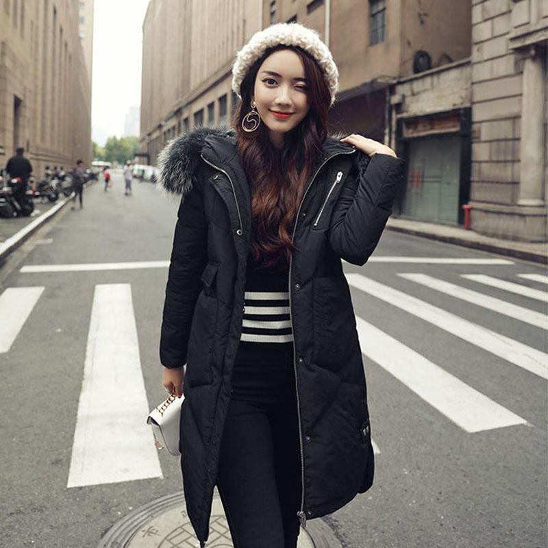 Cotton-padded Coat Women's Mid-length Korean Version of The Large Fur Collar Down Padded Jacket Slim Coat Winter Ins