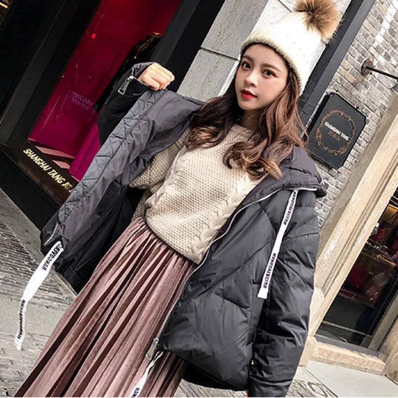 Women's Shiny Short Down Jacket Winter Korean Style Loose Quilted Jacket Casual Stand-collar Padded Jacket