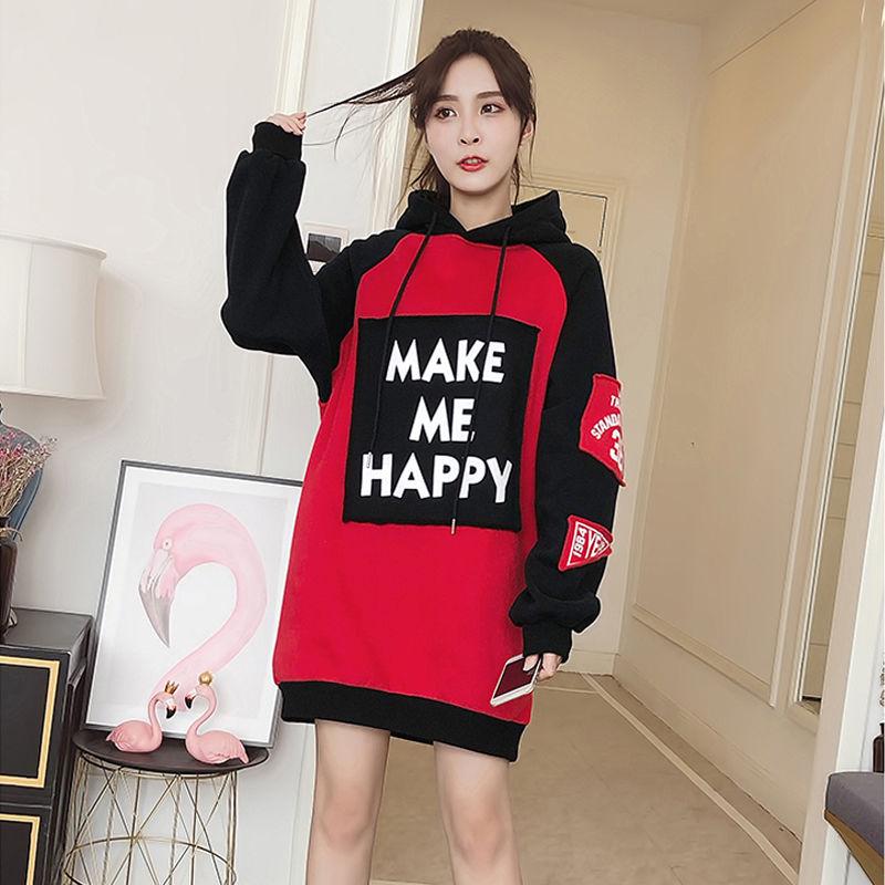 Large size long sleeve warm hooded Top Autumn winter sweater cotton women Sweatshirt wild