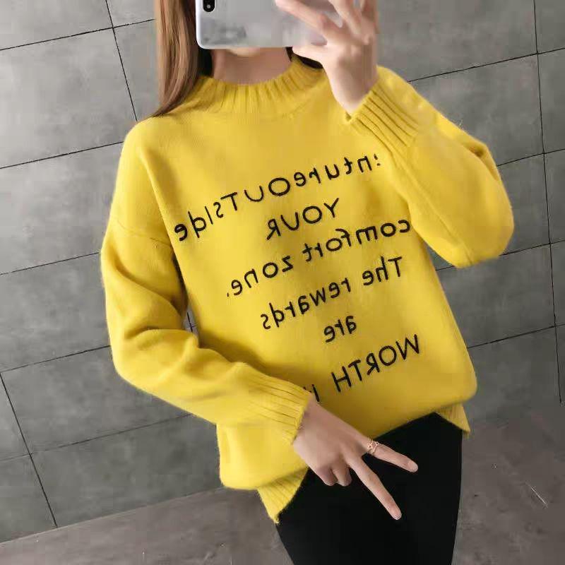 Large Size Warm Cashmere Sweater Turtleneck Sweater Female Autumn and Winter Solid Color Long Sleeve