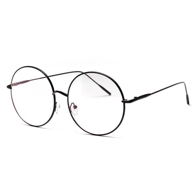 Oversized Round Glasses Frame Women Men Fashion Transparent Glasses Unisex Metal Spectacle Optical E