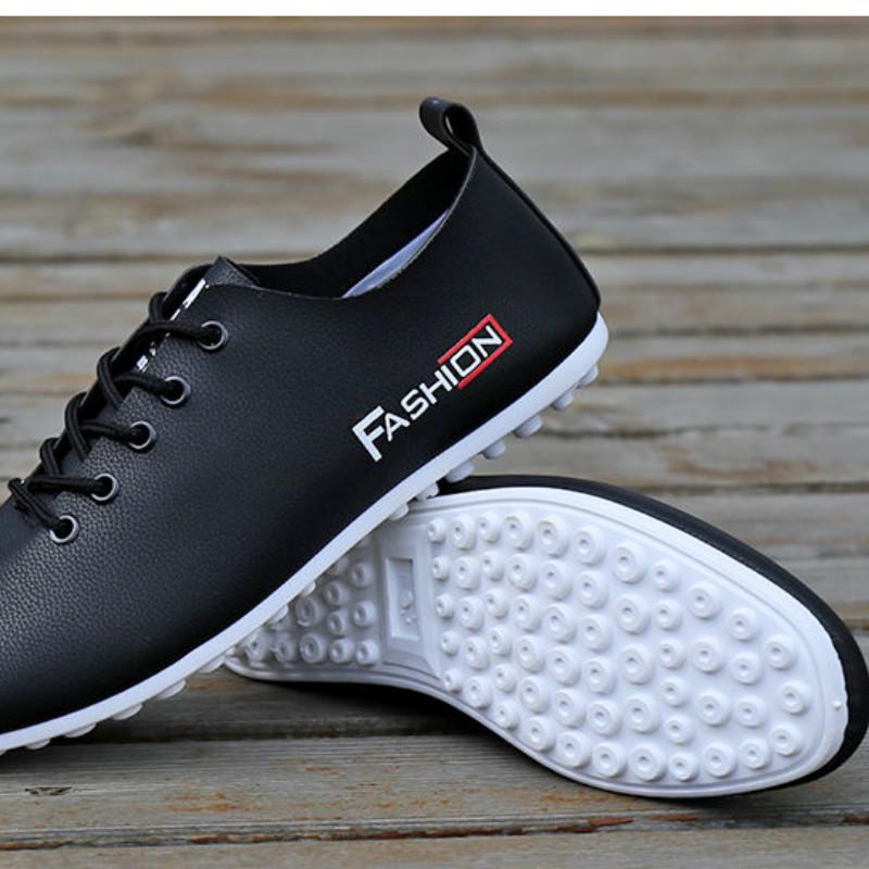 Men's casual breathable peas shoes soft bottom small leather shoes men's shoes trend white shoes