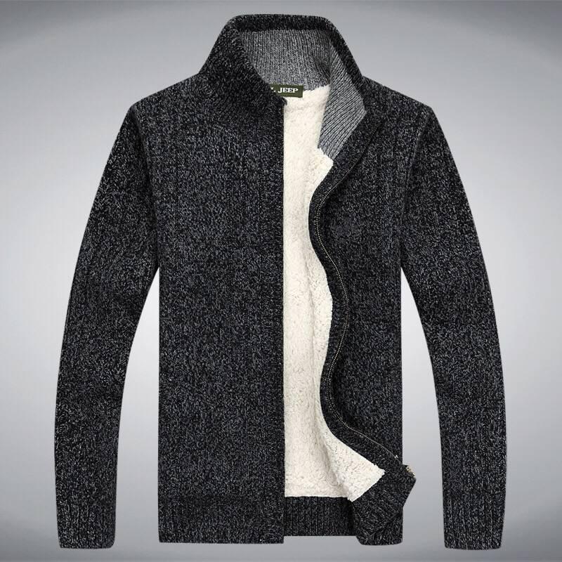 2019 Thick Sweater for Mens Cardigan Slim Fit Jumpers Knitwear Warm Autumn Casual Clothing Male