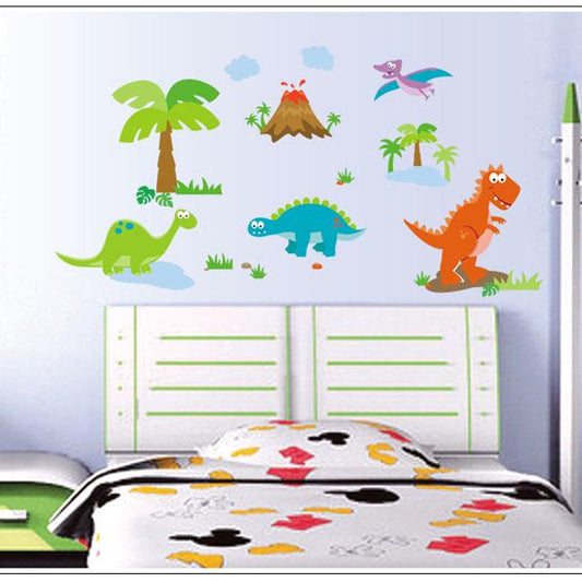 Dinosaur self-adhesive fashion cartoon sticky notes green tree cartoon children wall sticker