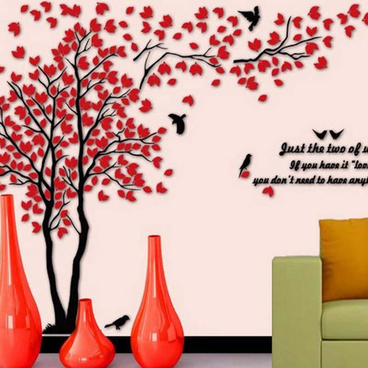 Modern Tree lovers living room wall stickers Acrylic stereo TV sofa backdrop bedroom warm crystal w