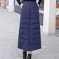 M-5XL Winter Warm Long Skirt Women's Autumn and Winter Thickened Down Cotton Skirt Large Size Zipper Winter Skirt