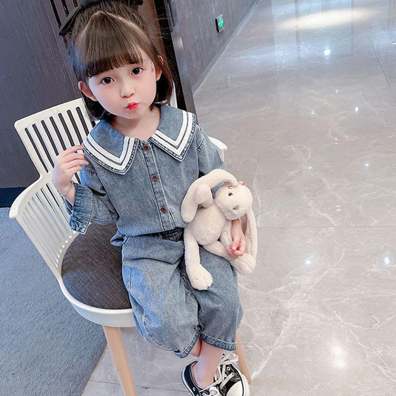 Girls Denim Suit Spring Girl Baby Western Style Children's Children's Clothing Tide Autumn Two-piece Sets