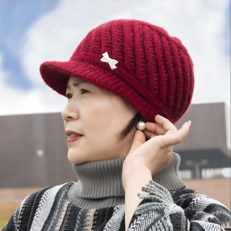 Winter Plus Cashmere Knit Hat Korean Style Fashion Fur Ball Warm Caps Cycling Windproof Woolen Cap for Women