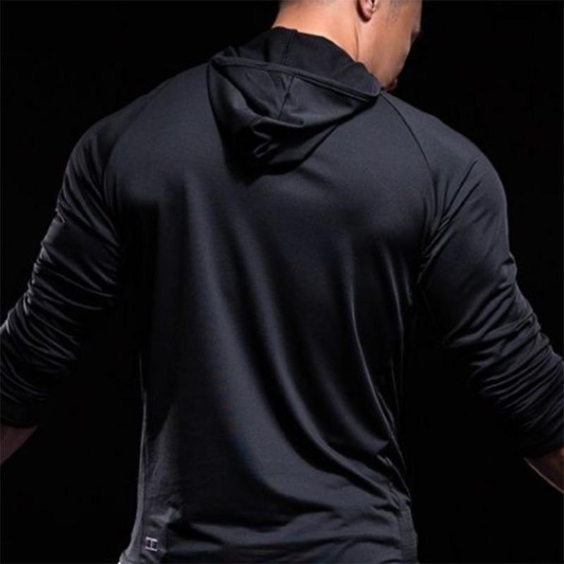 Muscle Fitness Sports Jacket Men's Long-sleeved Jacket Jacket Spring and Autumn Quick-drying Running Training Clothes Zipper Hoodie