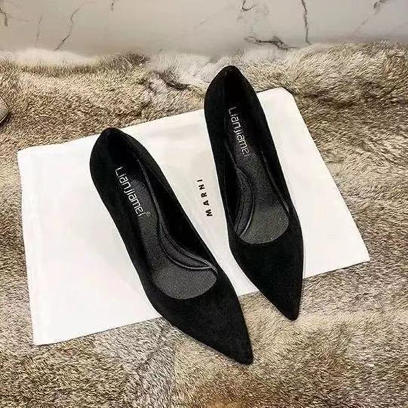 High Heels Female Stiletto Black Pointed Toe French Girl Temperament Spring and Autumn Girl Shallow Mouth Single Shoes Summer