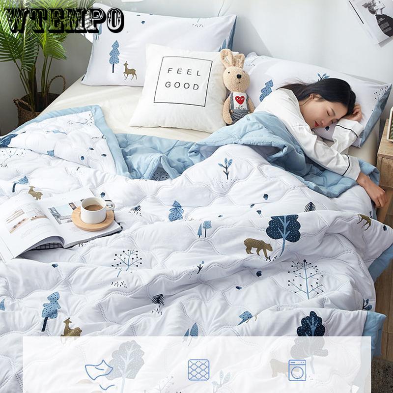 Summer Cool Quilt Double Air-conditioning Quilt Washed Cotton Quilt Student Single Summer Dormitory Spring and Autumn Quilt