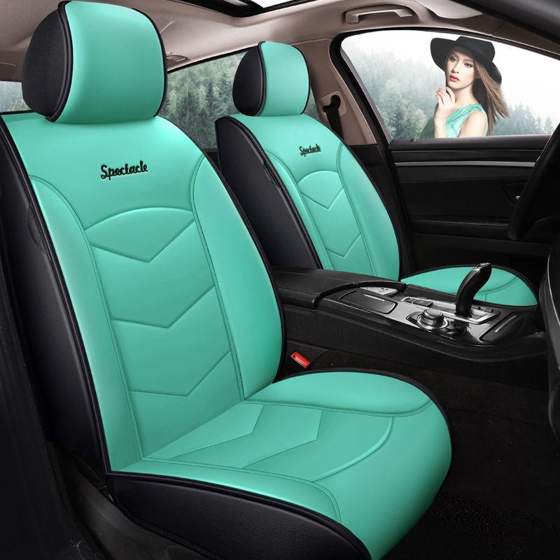 Five-seater Car Seat Cover PU Leather Universal Seat Cushion Soft and Comfortable Mat for Car Truck SUV RV