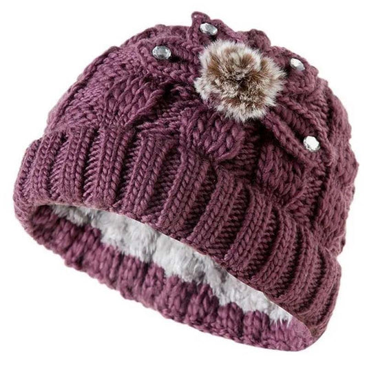 Old Man Woolen Hat Women Plus Velvet To Keep Warm Autumn and Winter Handmade Knitted Hat