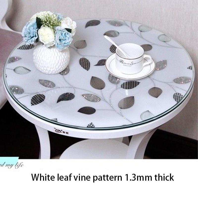 1.5mm Thick Soft Glass Round Table Mat Waterproof and Oil-proof Disposable Tablecloth Insulation Tablecloth PVC Dining Table and Coffee Table Mat