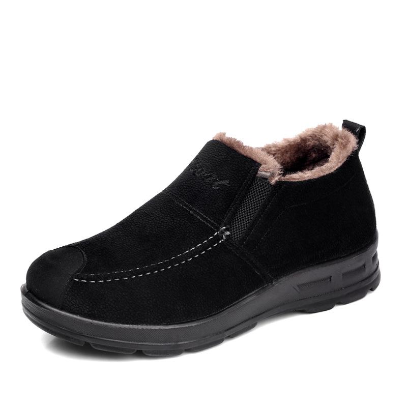 Winter Men's Cotton Shoes Plush Thick Warm Low-top Soft-soled Shoes Lazy Shoes