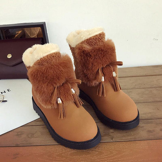 Snow Boots Female 2019 Autumn and Winter  Women's Cotton Shoes Short Boots Warm Plus Velvet Boots