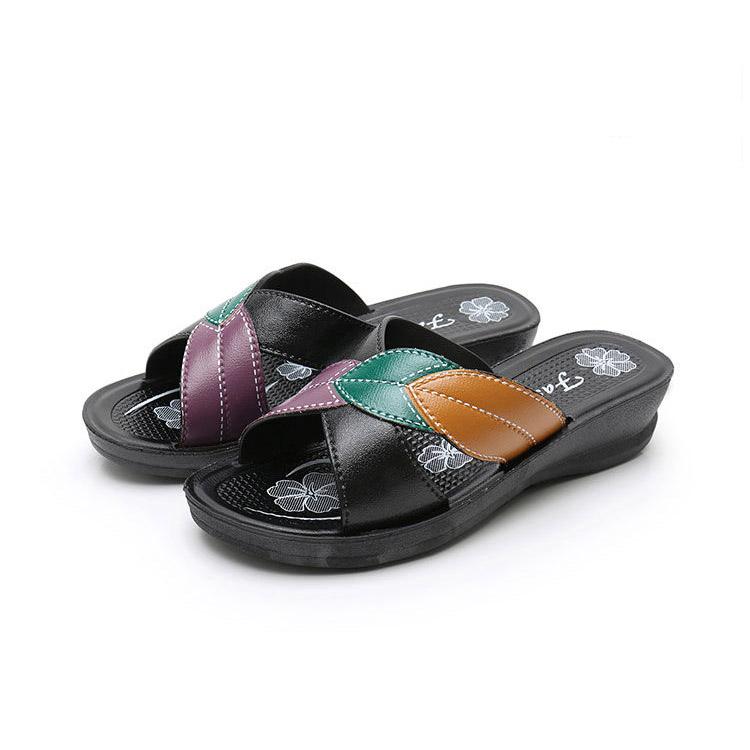 Fashion Women Bright Slippers Spring Summer Home Beach Flip Flops Comfortable Flat Shoes