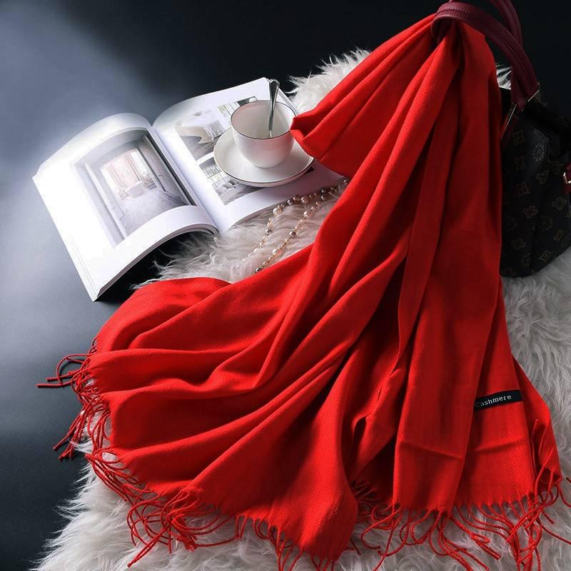 Women Scarf Women Autumn Winter Shawl Scarf Cashmere Scarves Solid Lady Wraps