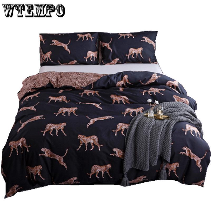 Quality Bedding Set Modern European Style Bed Linen Pillowcase and Plant Pattern Duvet Cover