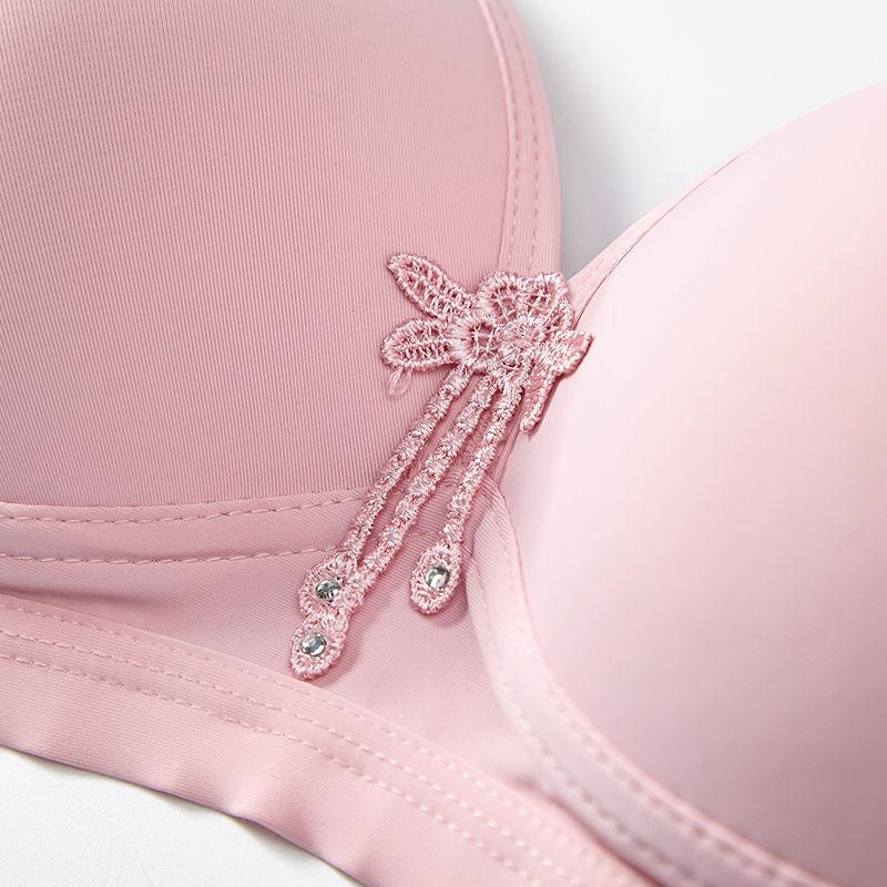 Large Size Thin Breathable Gather No Steel Ring Bra Women's Underwear Anti-sagging Adjustable Breast Bra Underwear Women