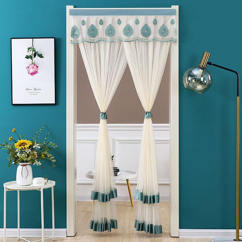 Mosquito Curtain Home Bedroom Kitchen Partition Gauze Curtain Self-adhesive Curtain Velcro Free Perforated Curtain Fabric