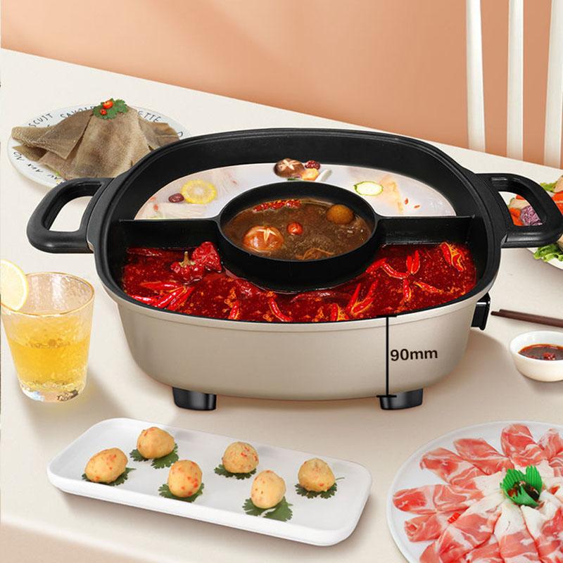 Electric Cooker Household Multifunctional Frying and Roasting Machine One Large Capacity 6L Electric Pot Yuanyang Pot