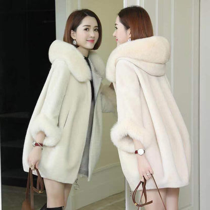 Winter Fashion Imitation Velvet Fur Coat Long Fur Coat Female Loose Thick Warm Mink Fur Teddy Coat