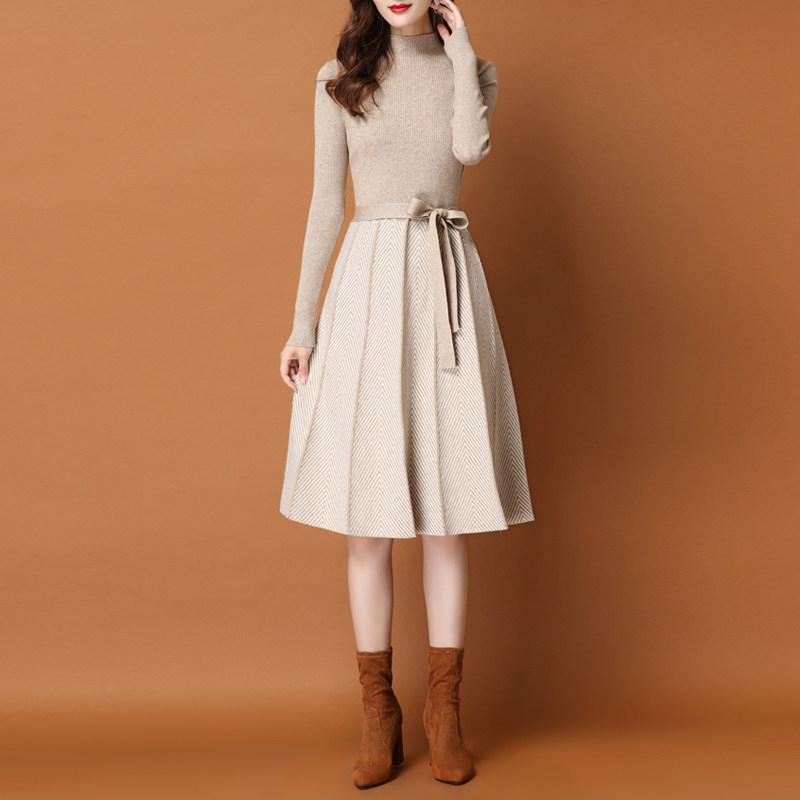 Winter Over-the-Knee Knit Warm Dress Sweater Women Mid-Long Slim Undershirt Sweatshirts