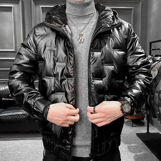 Winter High-quality Men's Down Jacket Korean Style Stand-up Collar Handsome Shiny Face Warm Thin Jacket for Men