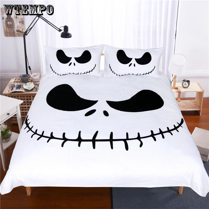 3D Bedding Set Skull Print Duvet Cover Lifelike Bedclothes Pillowcase Bed Set Home Textiles