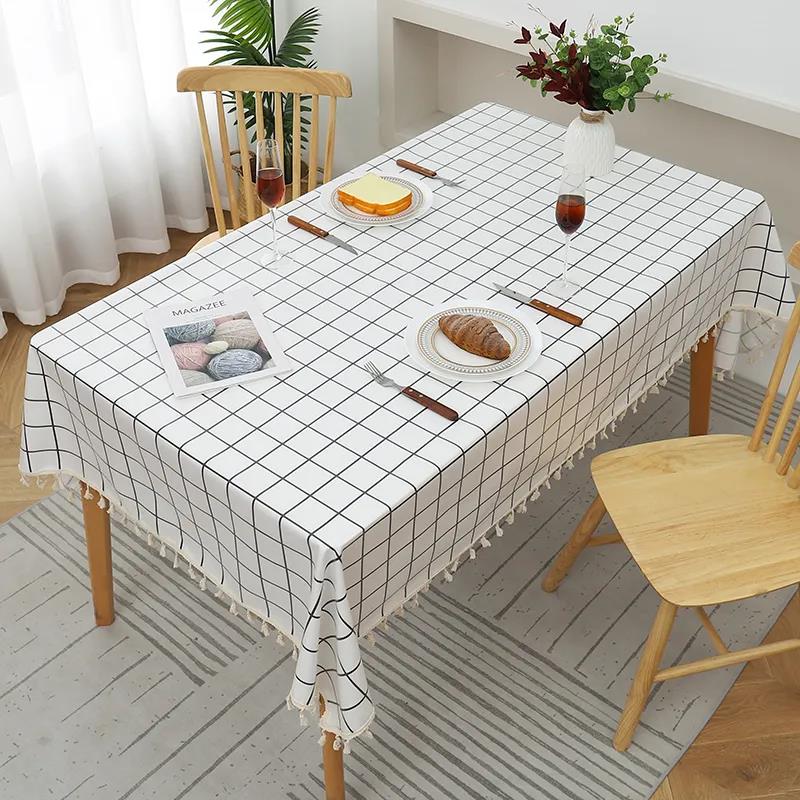 Nordic Style Waterproof and Oil-proof Disposable Tablecloth Lattice Decoration Coffee Table Tablecloth