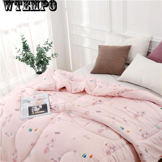 Printed pattern Comfortable warm padded winter quilt dormitory home cotton quilt bedding