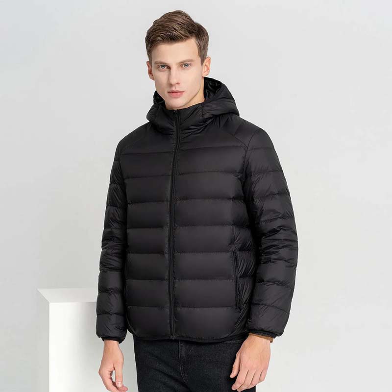 Winter Padded Jacket Mens Brand Thin Duck Down Collar Casual Warm Coats Outerwear Parka Jackets  Down Jackets