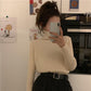 Turtleneck Sweaters Women Pullover Knitted Sweaters Plus Size Casual Solid Long Sleeve Sweater Coat Jumper Pullovers Fall Winter Women Sweater Jumper