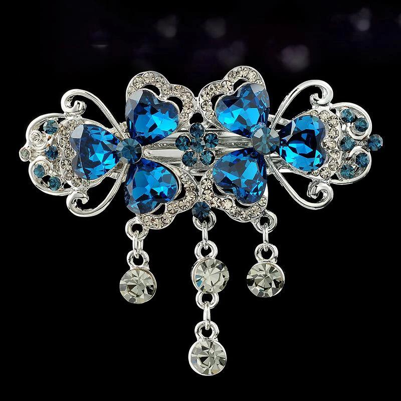 Rhinestone Hair Clip Tassel Medium Spring Clip Ladies Hair Accessories Hair Clip Jewelry Horizontal Clip Mother Hairpin