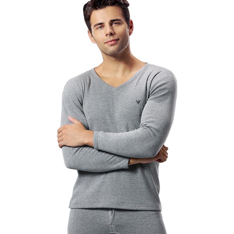 Men Winter Autumn Plus Velvet Thicken Thermal Underwear Tight Suit High Elasticity Wearable Comfortable Versatile Soft Lining Long Sleeve Breathable