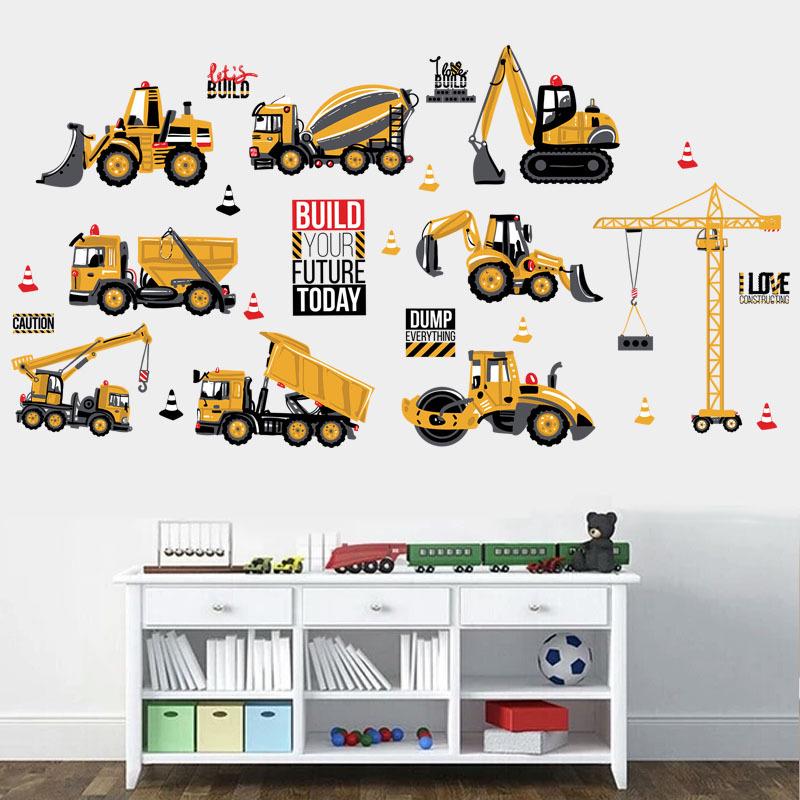 Tractor engineering car cabinet kindergarten school dormitory childlike decorative wall stickers