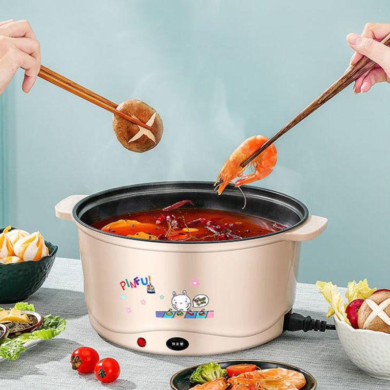 850W 22cm Non-stick Pot Electric Heat Pot Electric Boiler Wok Multifunctional Kitchen Supplies