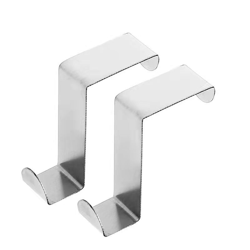 2/6/10/20Pcs Stainless Steel Z-shaped Door Rear Hook Coat Rack Refrigerator Towel Hanging Shelf Organizer Non-marking Hook Hanger Door-back Hook