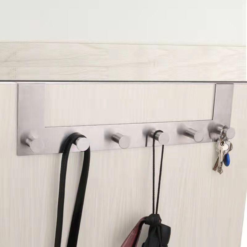 4/6 Hooks Towel Rail Refrigerator Towel Hanger Coat Hook Non-marking Hook Clothes Hang Wall Hook Kitchen Cabinets Organization Tool Organizer