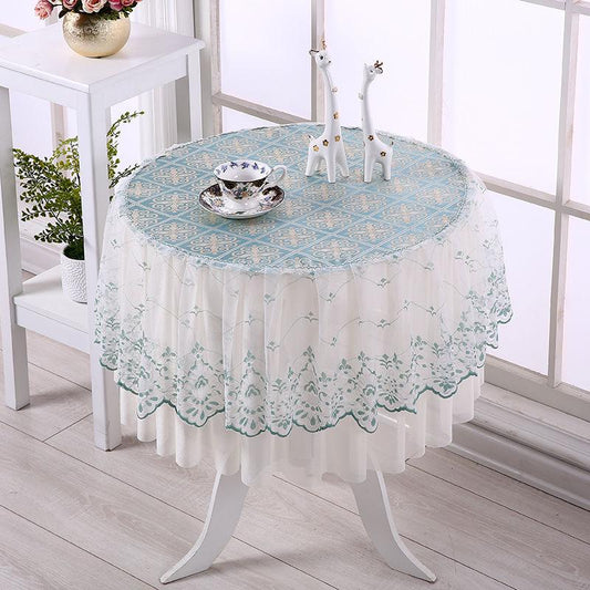 European-style Lace Round Table Cloth Household All-inclusive Round Coffee Table Cover Towel Cover Cloth Round Table Cloth Table Cover