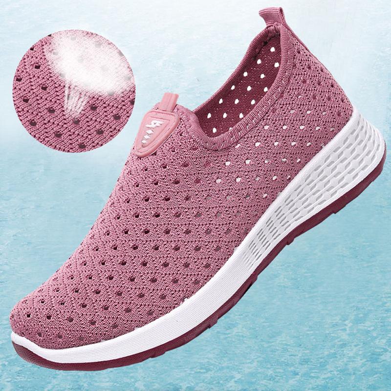 Mesh Shoes Women Summer Old Beijing Cloth Shoes Women's Shoes Breathable Hollow Mesh Casual Sneakers Women Middle-aged Mom Shoes