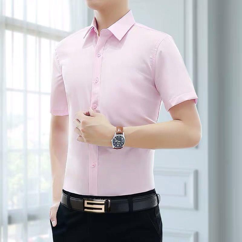 Summer Shirt Men's Short-sleeved Slim Thin Shirt Business Professional Formal Wear Overalls