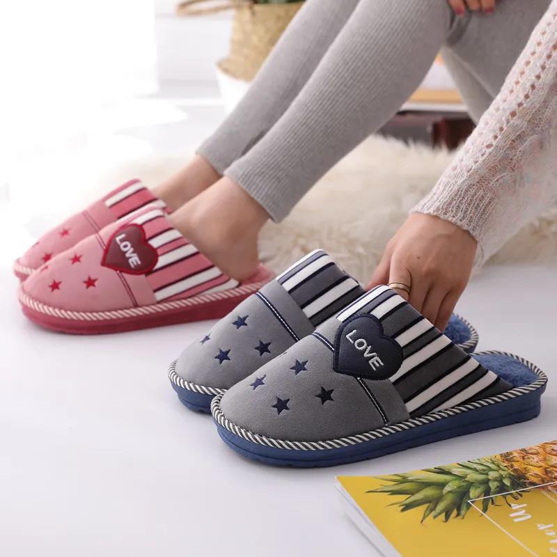 Winter Large-size Thick-soled Cotton Slippers Home Non-slip Indoor Cotton Slippers Women's Warm Thick Cotton Mop